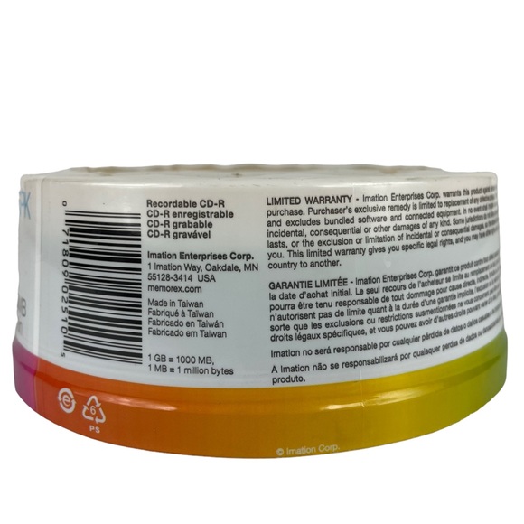 NWT Memorex CD-R Music Cool Colors 25PK 40X 700MB 80min Recordable Compact Discs - Picture 2 of 9